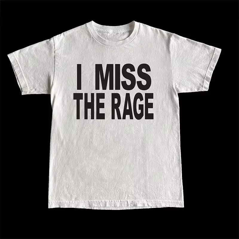 تي شيرت مطبوع عتيق للرجال والنساء تي شيرت بانك إيمو روك أفتقد الغضب تي شيرت كبير الحجم بأكمام قصيرة ملابس جمالية شارع العليا