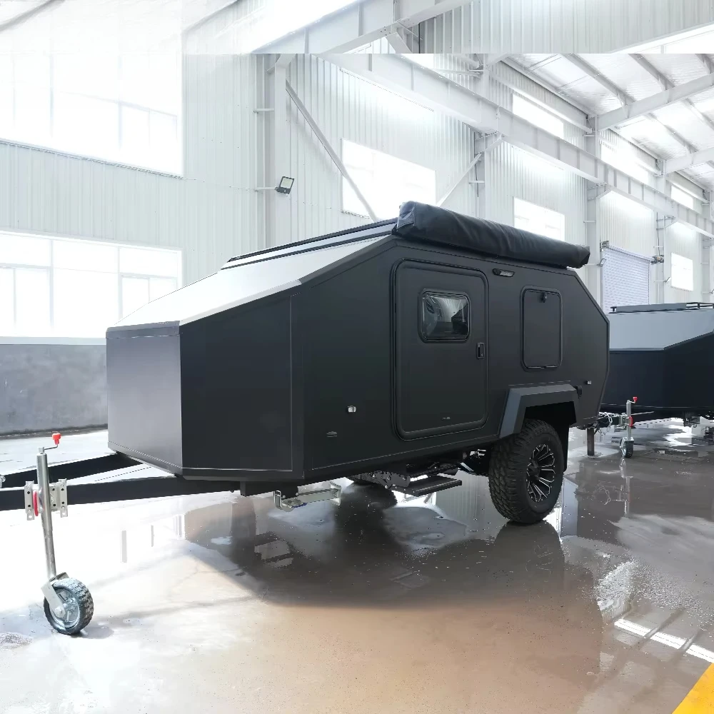 Modern Mini Folding Off-Road Travel Trailer with Independent Suspension for Outdoor Adventures and Camping Caravans