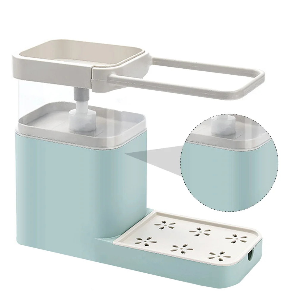 

Dish Brush Holder Manual Soap Dispenser Sponge Storage Container Kitchen Sink Organizer Practical Liquid Soap Dispenser