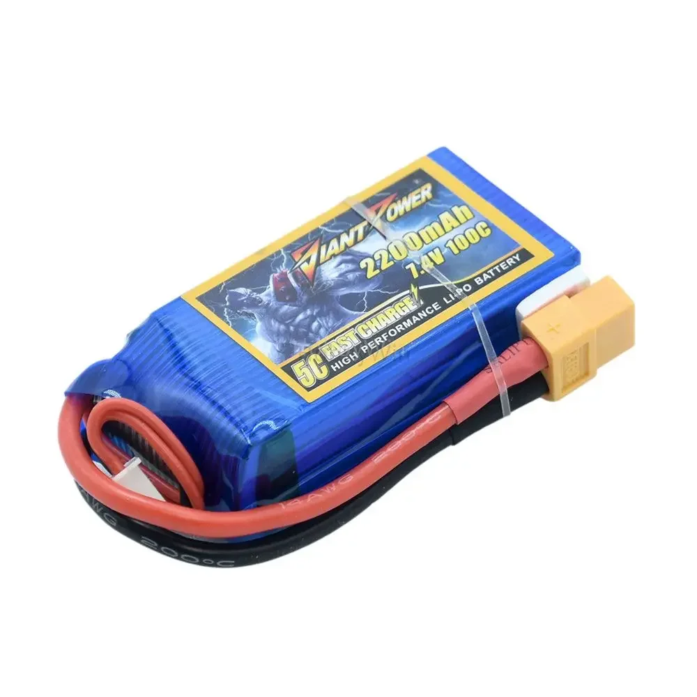 

7.4V 2S 2200mAh 100C LiPo Battery XT60 Plug for RC Buggy Truck Airplane Helicopter FPV Drone