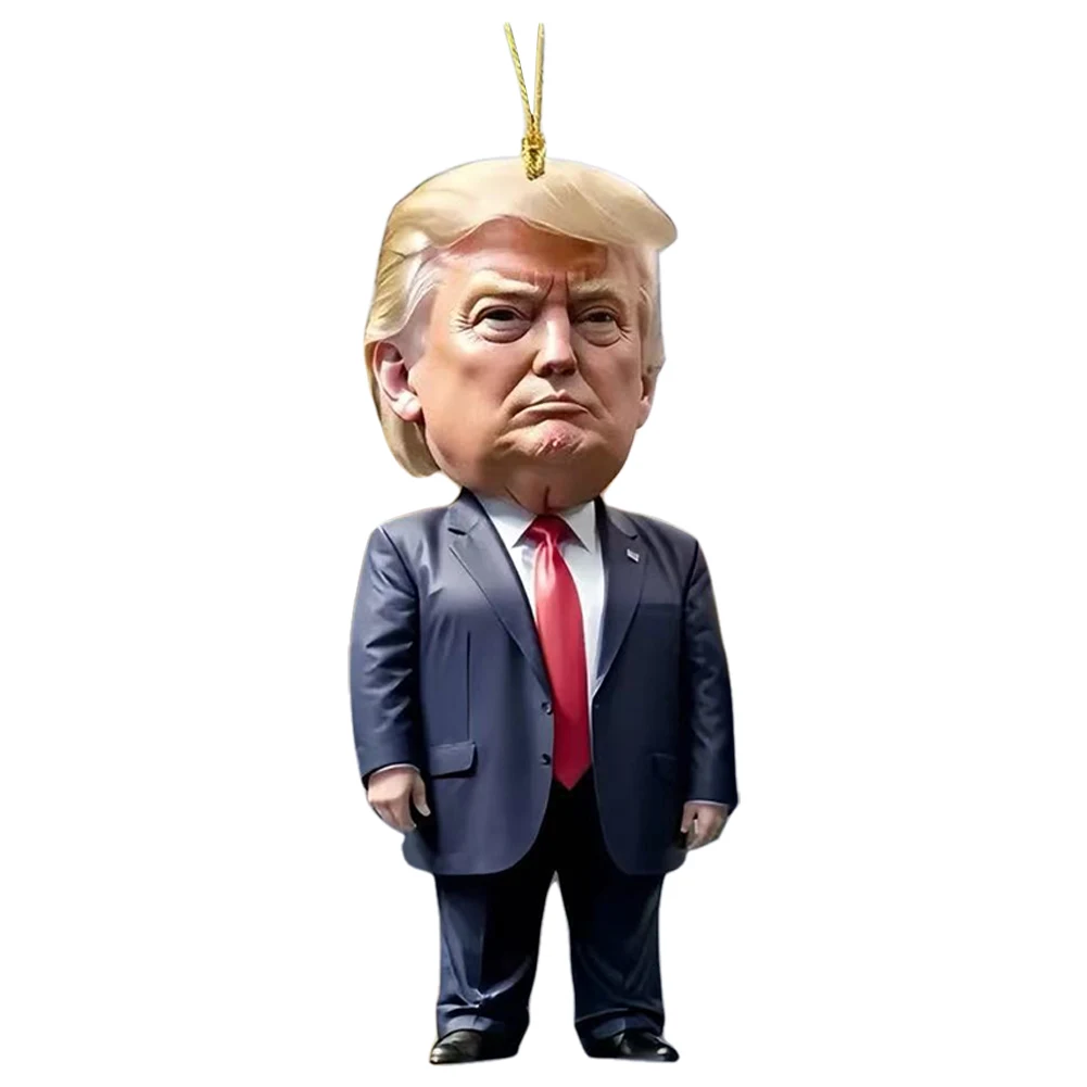 Trump Schlüsselanhänger Cartoon Trump hängende Ornament Anhänger für Auto und Heimdekoration Prop lustige Trump Figuren Miniaturen Ornament