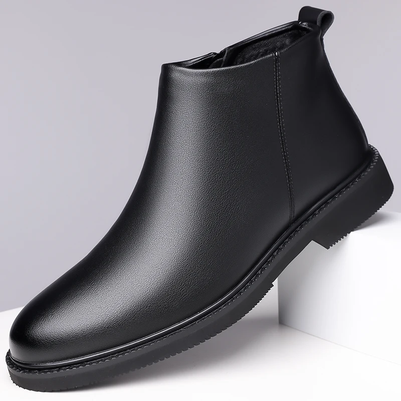 Brand Men's Chelsea Boots Oxford Business Work Shoes Genuine Leather Handmade Boot Shoes For Formal Dress Wedding Business Party