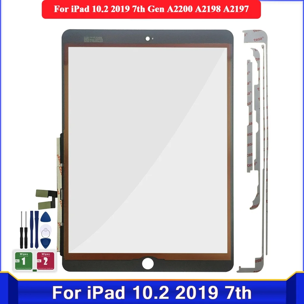 

Для iPad 10,2 2019 7-го поколения A2200 A2198 A2197 A2232 ЖК Внешний сенсорный экран дигитайзер Переднее стекло дисплей Сенсорная панель Замена