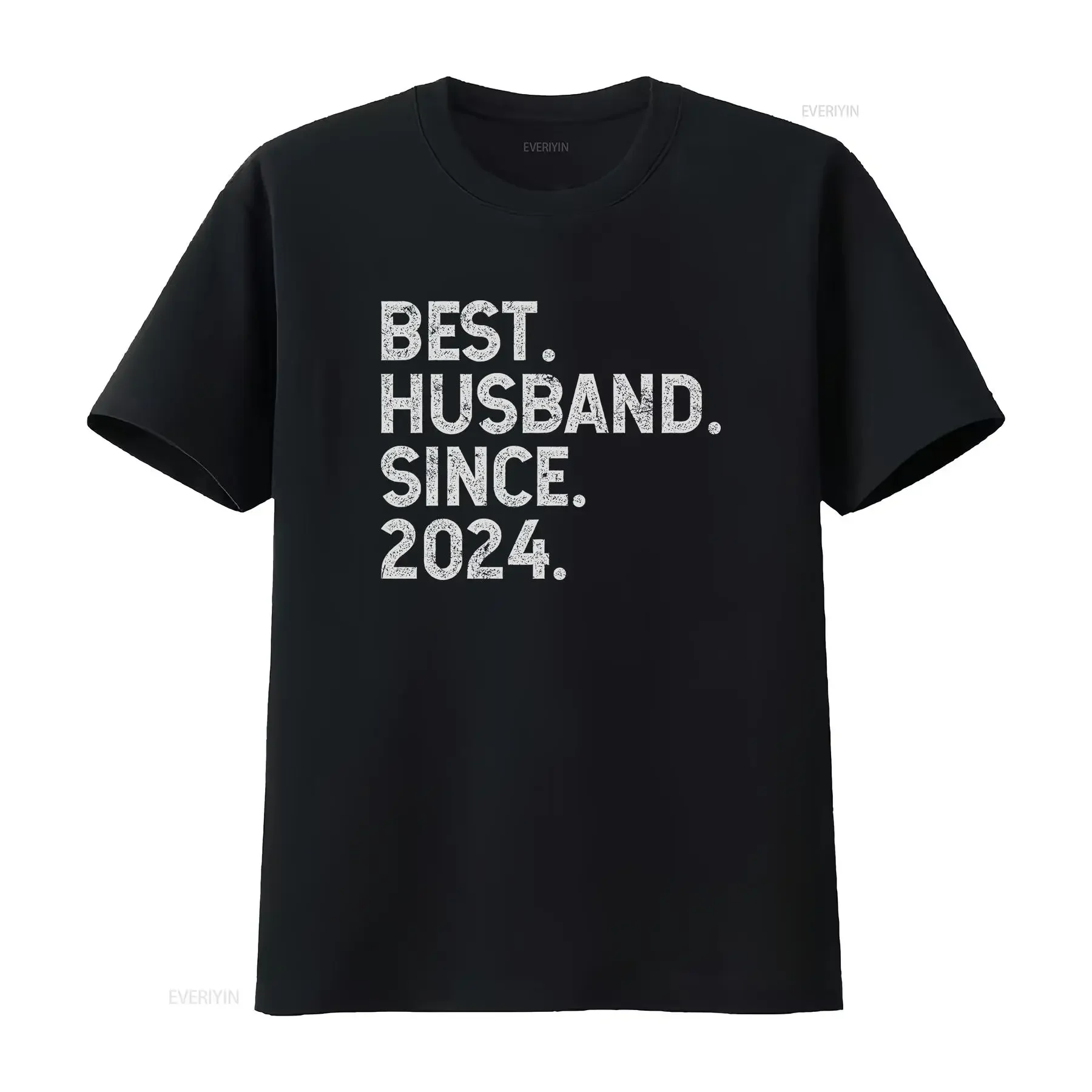 Best Husband Since 2024 for Men Wedding Anniversary Men's T Shirt EngagemenT Him Married from Wife Parents vintage Washed