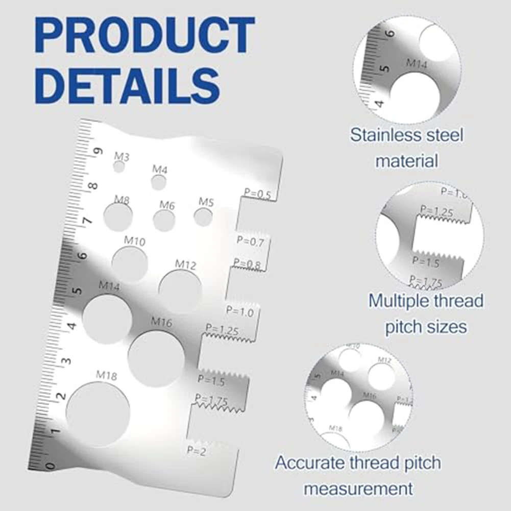 Measuring Tool Bolt Caliper Screw Measuring Tool Long-term Measurement Accuracy Screw Size Measurement Thread Pitch Detection