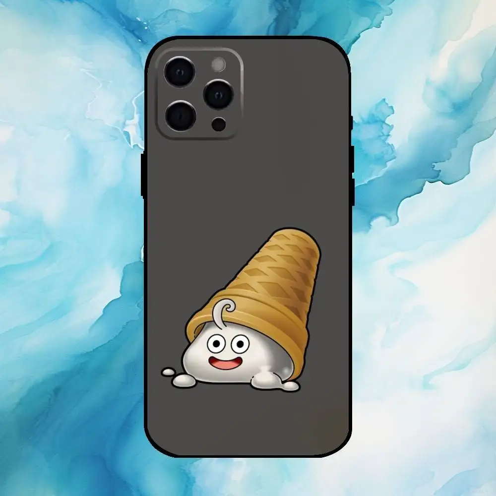 حافظة هاتف D-Dragon Q-Quest Slime لهاتف iPhone17,16,15,14,13,12,11 Plus، Pro Max غطاء أسود ناعم #5