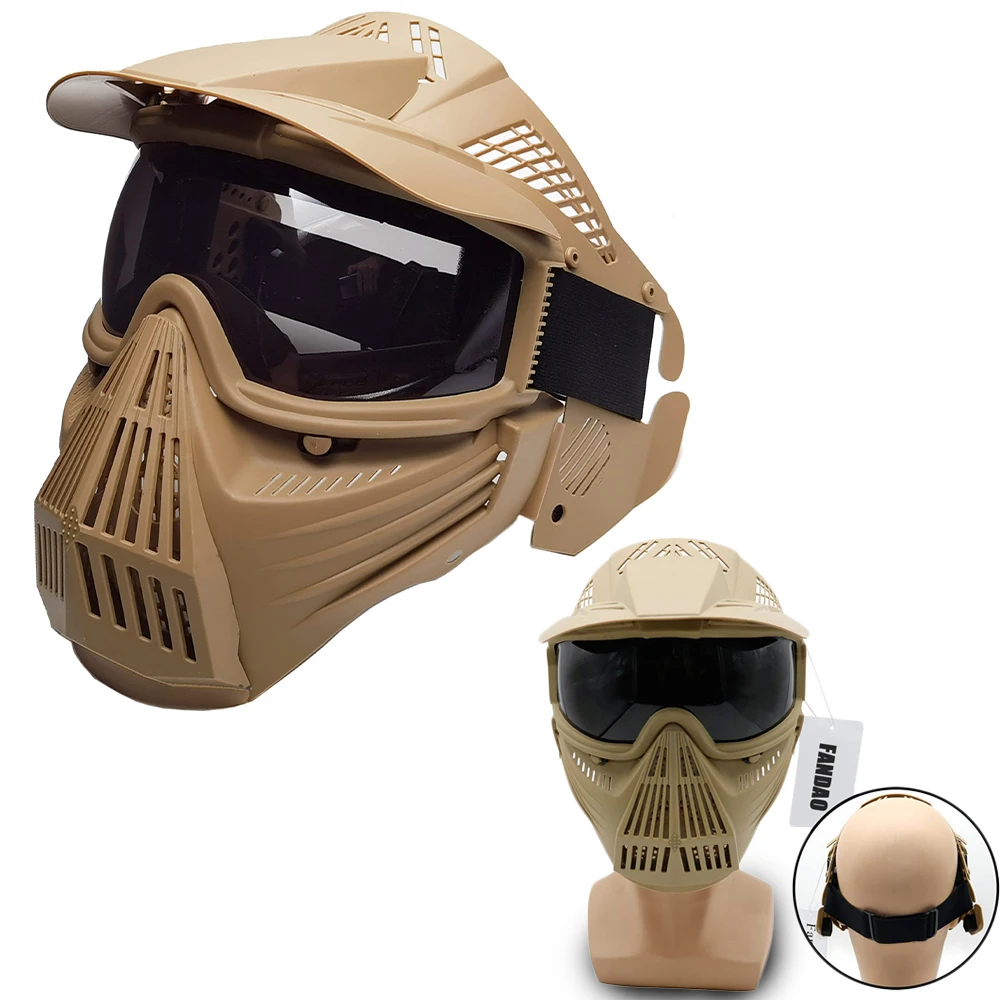Paintball Mask,Airsoft Mask Full Face Tactical Masks with Goggles Impact Resistant for Airsoft BB Hunting CS Game Paintball