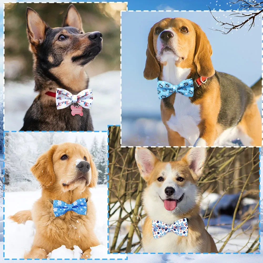 30pcs Removable Dog Bowties For Collar Winter Pet Grooming Small Dog Bow Tie Collar Accessories For Dogs Accessories