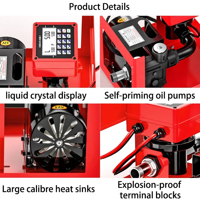 12V Automatic Diesel Pump Set Quantitative Cordless  Tanker Transfer  220V with Digital Flowmeter 12v 24