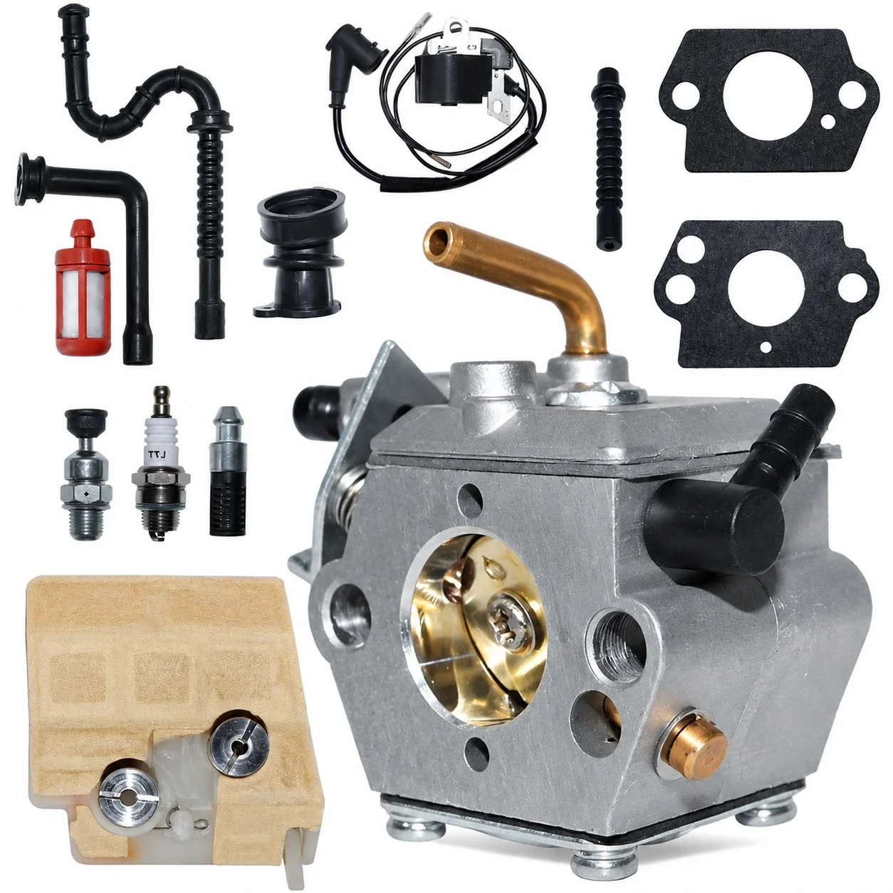 Tune Up Kit for Stihl MS240 024 Chainsaw Parts Replaces 1123 141 2200 0000 400 1300 Carburetor Coil Fuel Oil Filter