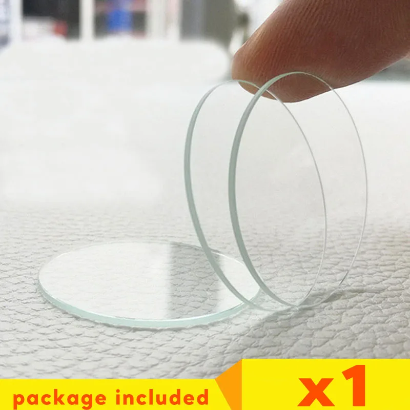 1PC 0.8mm Thickness 15mm - 36mm Flat Round Saphire Watch Glass Crystal Repacement Parts for Watch Repair