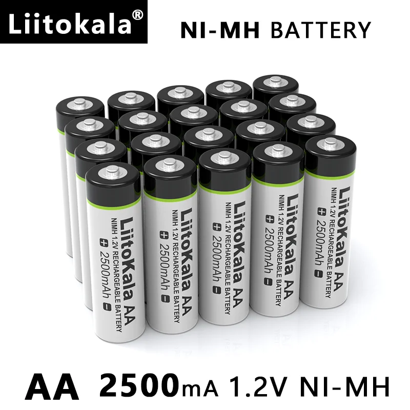 1-30 sztuk Liitokala 1.2V AA 2500mAh akumulator Ni-MH do pistoletu temperaturowego pilot mysz zabawka baterie