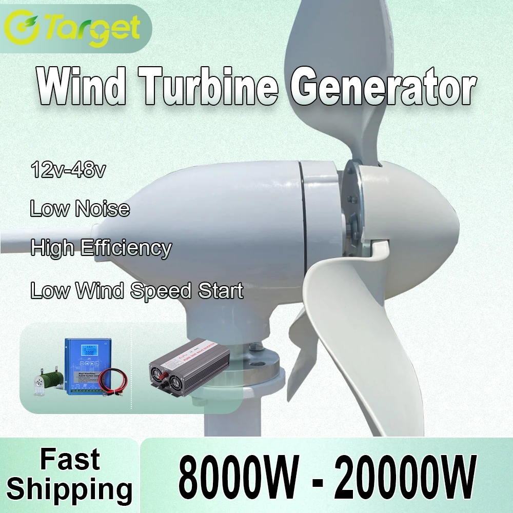 High Efficiency Wind Turbine Off Grid System 10KW 12V 24V 48V Output Voltage 220V 230V 240V Home Appliance Power Supply System