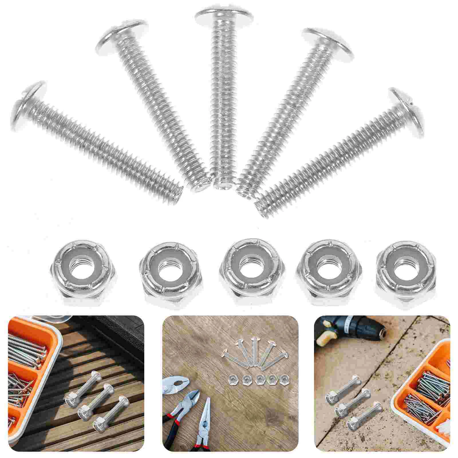 12 Pcs Table Football Screws Foosball Parts Fixing for Footballs Fastener Hardware Machine Nuts Galvanized Iron Lightweight Man