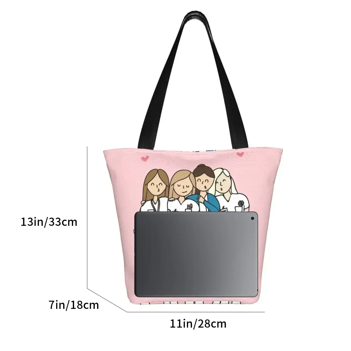 Best Friendship Medica Doctor Nurse generi alimentari Shopping Tote Bag donna Kawaii Canvas Shopper borse a tracolla borsa di grande capacità