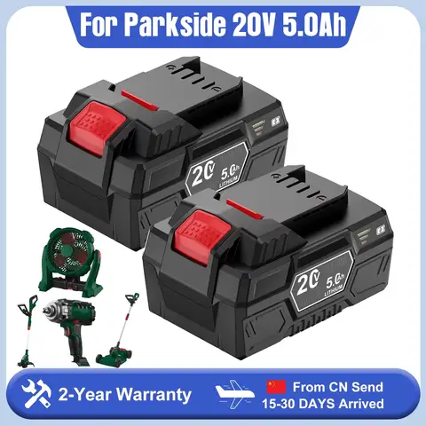 20V 5Ah Battery Li-ion For Parkside X-20V Power Tool Replacement For Lawn Mower/Chainsaw/Drill For PAP 20 B3/A3/PAPS 208 A1
