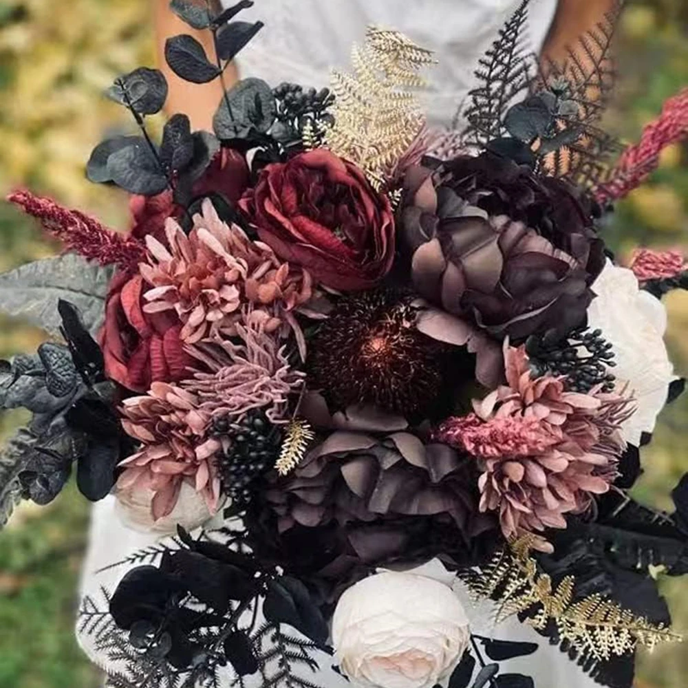 4 Forks of Money Leaves Artificial Plants Wedding Bride Bouquet Home Vase Garden Dining Table Indoor Outdoor Diy Gift Box Decor view 5