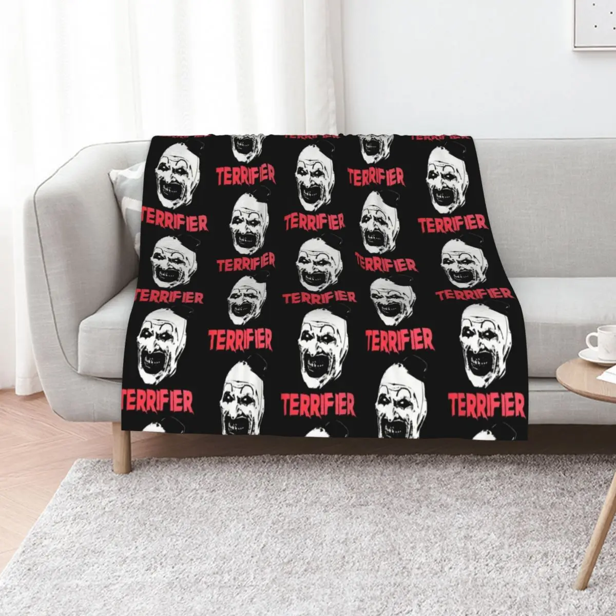 Terrifier Clown Throw Blanket Luxury Thicken Hair Hairy Camping Large Multi-Purpose Blankets