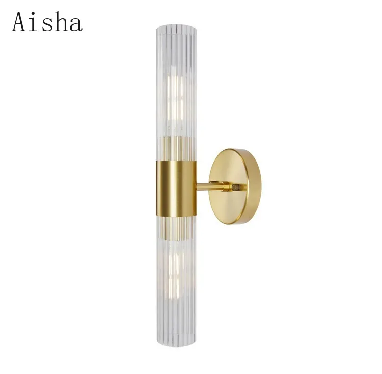 Retro acrylic Wall Lamp American Living Room Background Wall Hallway Foyer Staircase Straight Tube Long Strip Sconces