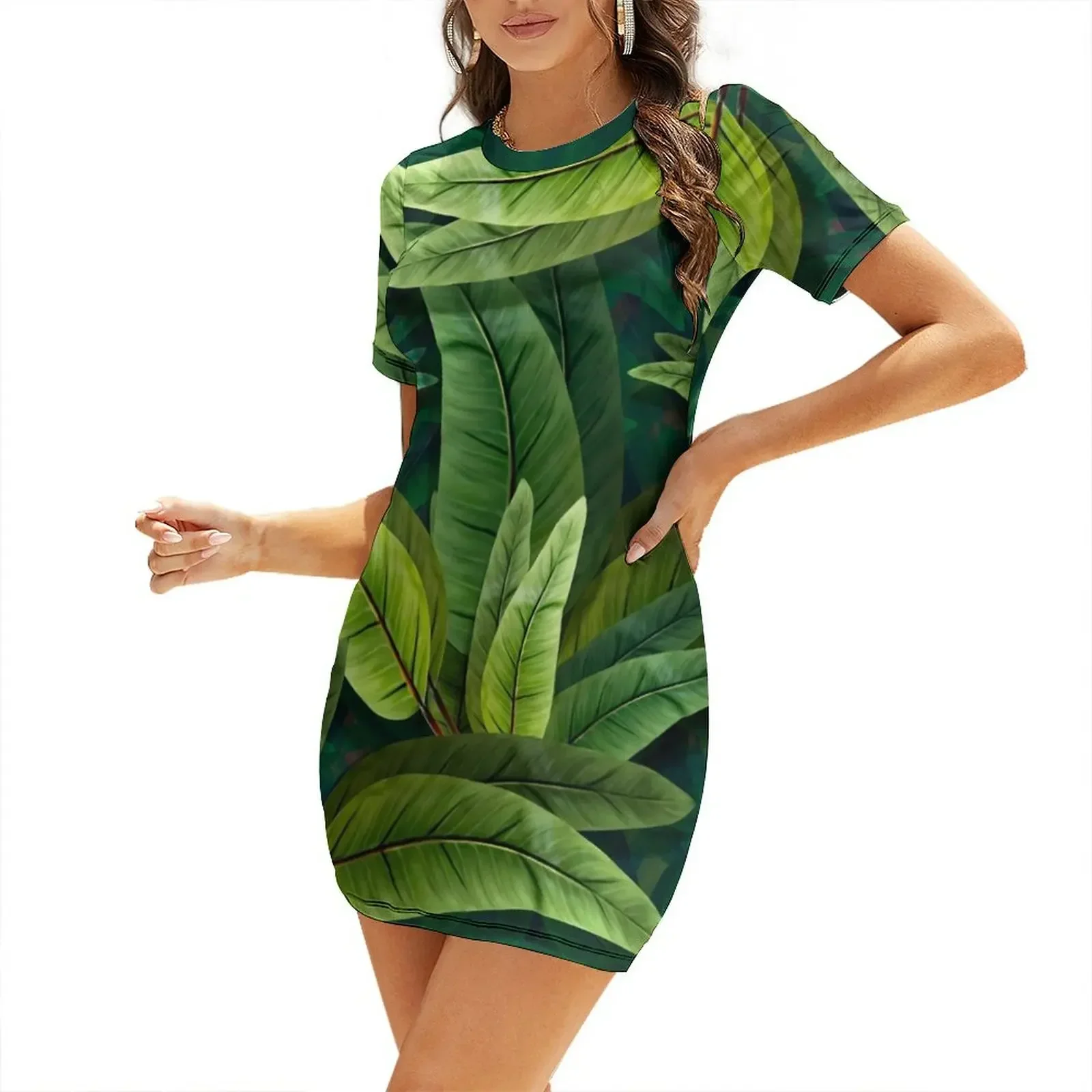 

Retro Tropical Tiki Fantasy 02 Short-Sleeved Dress luxury woman party dress Dress women
