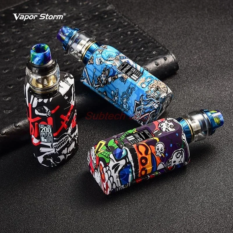 Vapor Storm 230 Cigarettes électroniques Vape Mod Kits 200w TC Box Mods utiliser double 18650 batterie dérivation TCR Mode 2ml Hawk Tank Ecig