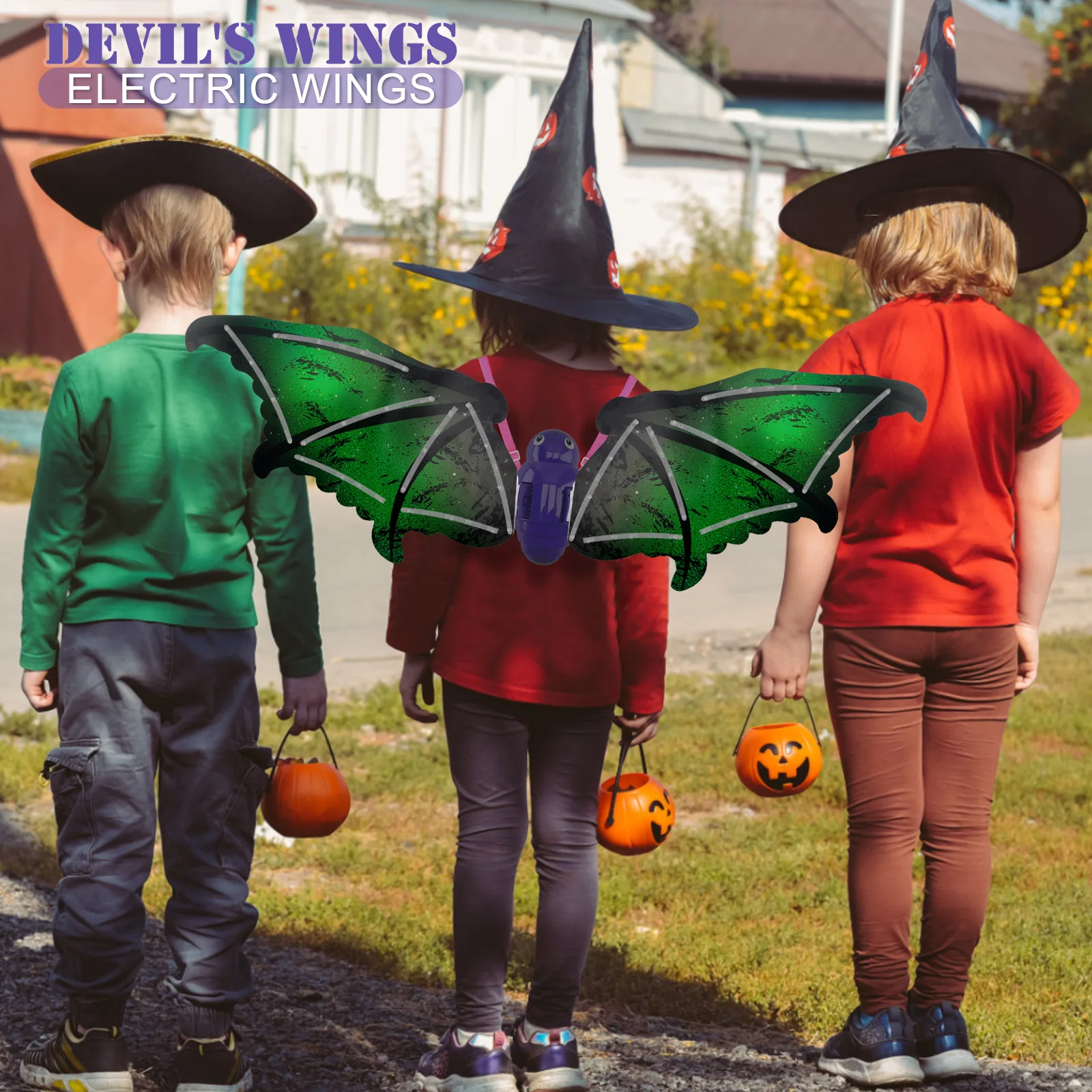 لعبة جناح الخفافيش للأطفال بأجنحة الشيطان مع أضواء LED ووظيفة موسيقية مثالية لهدايا عيد الميلاد
