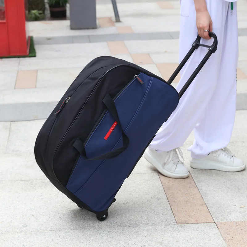 

Carry on Trolley Bag Luggage Travel Bags Lightweight Waterproof Handcarry Luggage Oxford Large Capacity Suitcase Duffel Bag