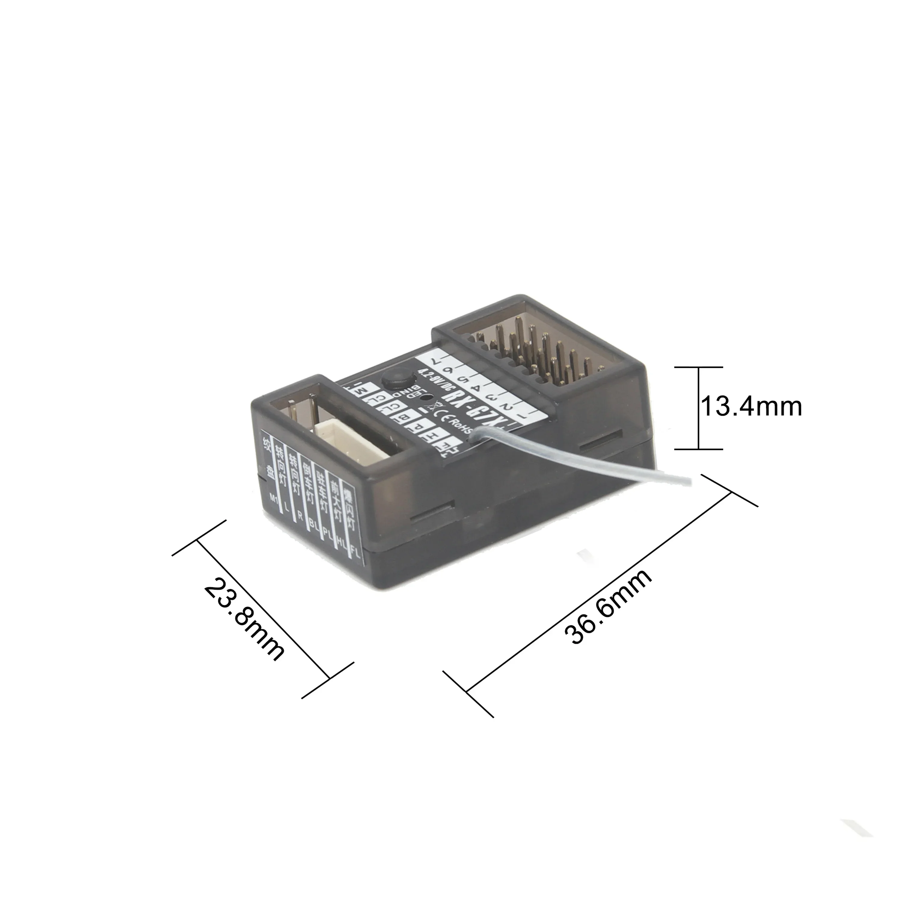 NEEBRC 7CH 2.4Ghz Sistema Radio Trasmettitore 6 Pin Spina Luce Ricevitore 7 Canali di Controllo Remoto per RC Auto MN99S MN82 MN168 MN128