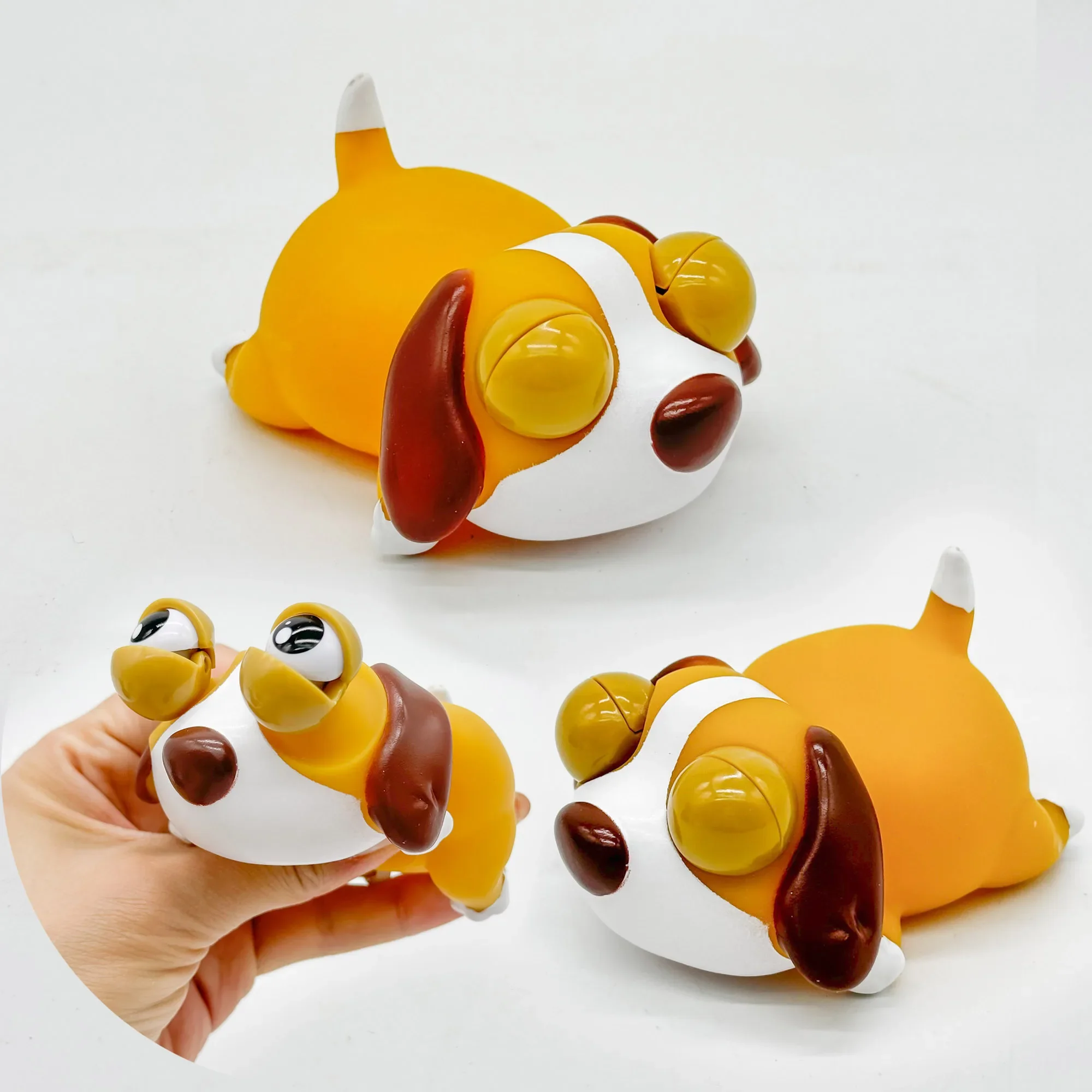 Juguetes Divertidos para Aliviar el Estrés, Perrito Kawaii de Ojos Grandes, Figuras de Perros Adorables, Goma Suave Antiestrés, Regalo