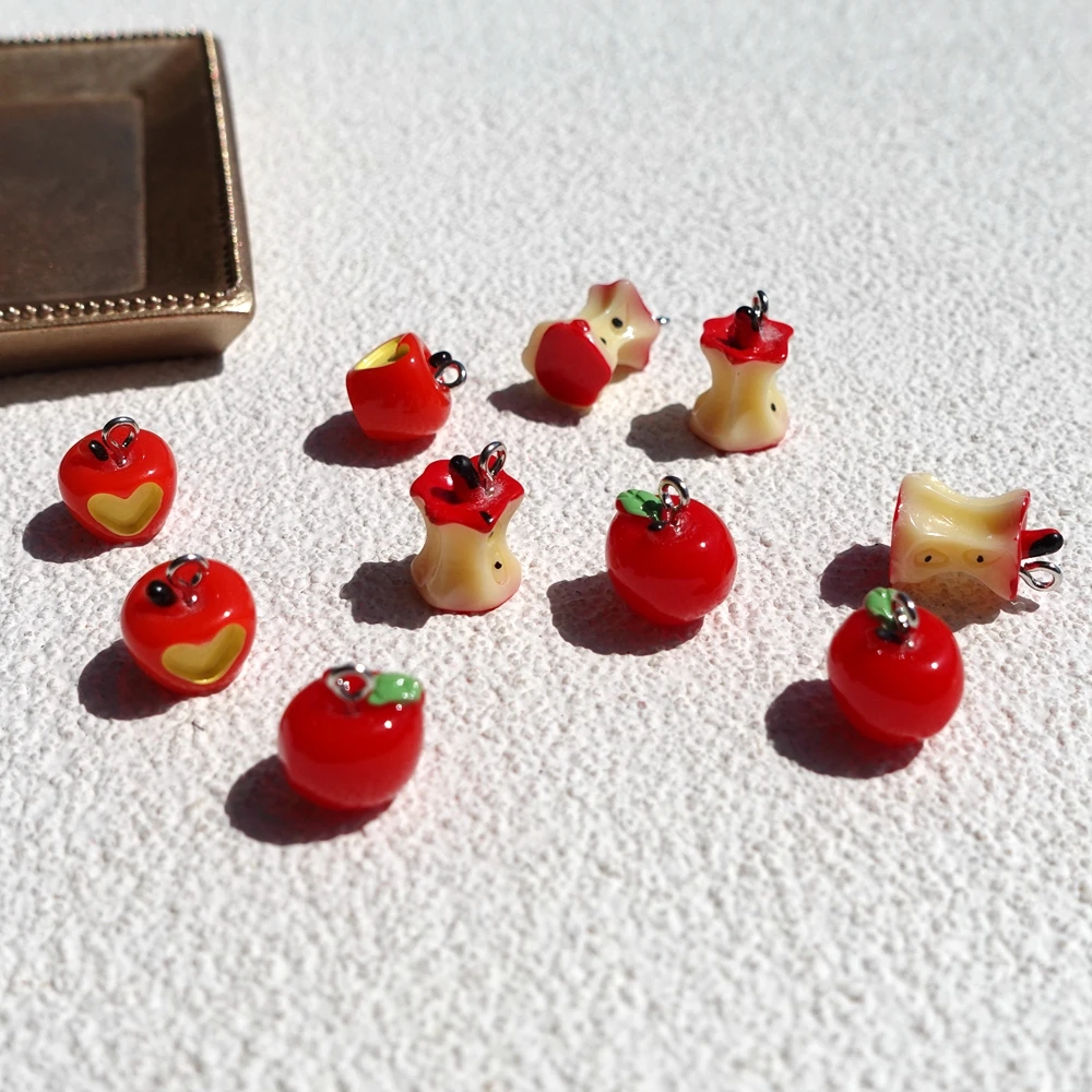 Cute Apple Charms for Earring Bracelets Jewelry Making DIY Pendants Wholesale Bulk