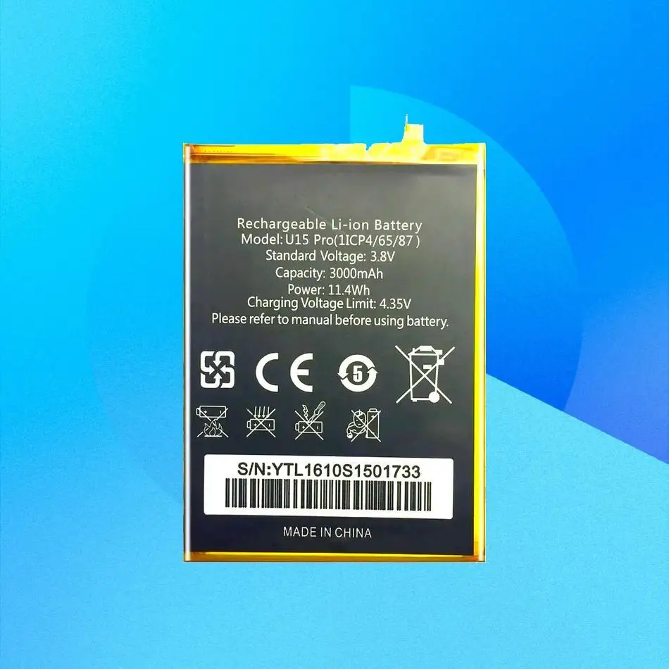 

Mobile Phone Battery High Compatibility For Oukitel U15 Pro Reliable Replacement 3000Mah
