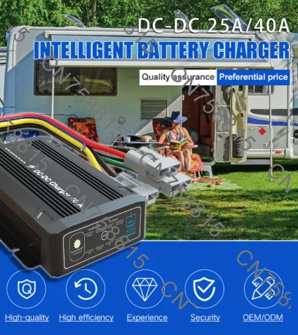 12V Battery Isolator Spare Battery MPPT Controller, 25A DC/DC 40A Battery Charger