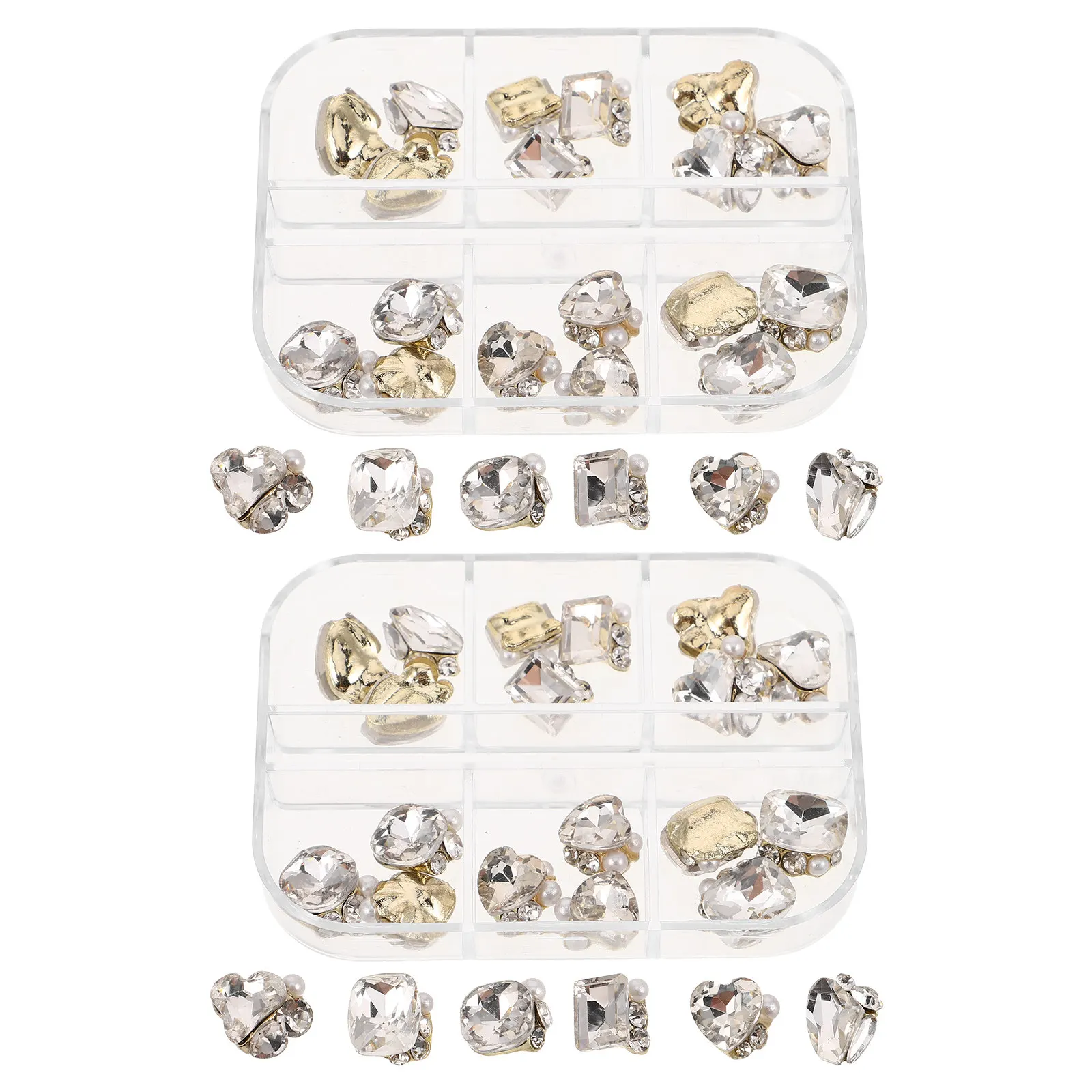 

48Pcs Nail Glass Rhinestones Clear Transparent Flatback Charms for DIY Nail Art Craft Jewelry Wedding Party Decoration