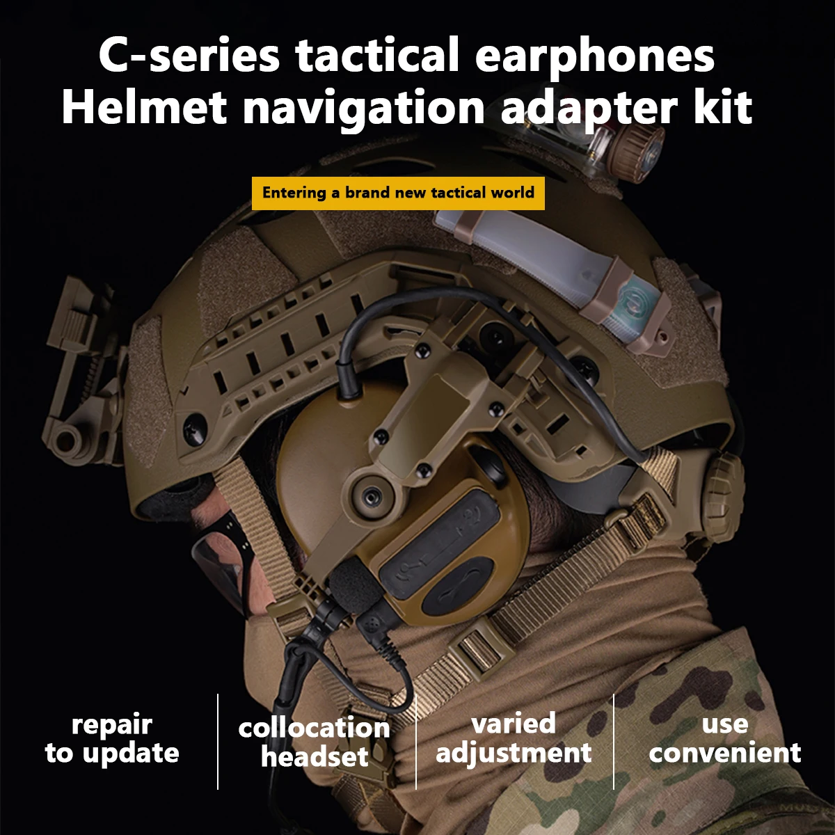 Tactical Helmet OPS CORE ARC/Wendy M-LOK Rail Adapter Helmet Mount is Suitable for Tactical COMTAC III Shooting Headset