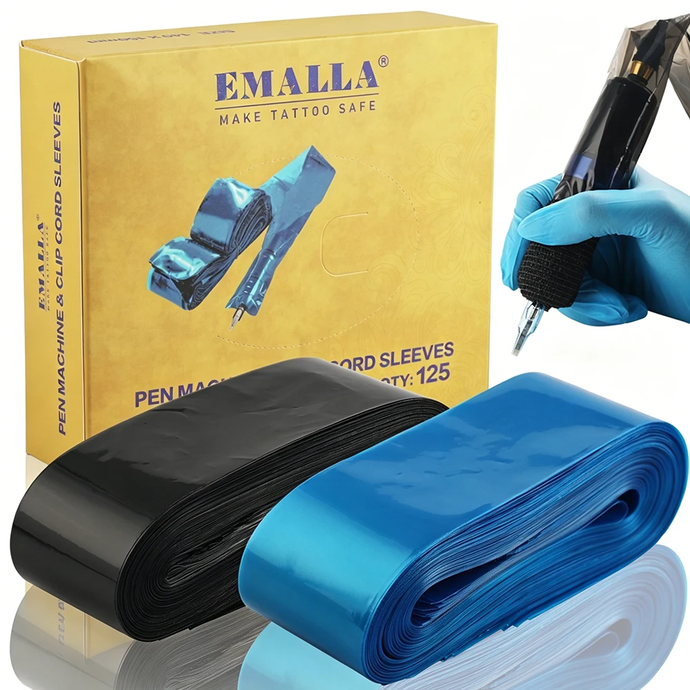 125 Fundas Desechables EMALLA para Cables de Máquinas de Tatuar, Bolsas Protectoras para Clip Cord, Accesorios para Tatuar