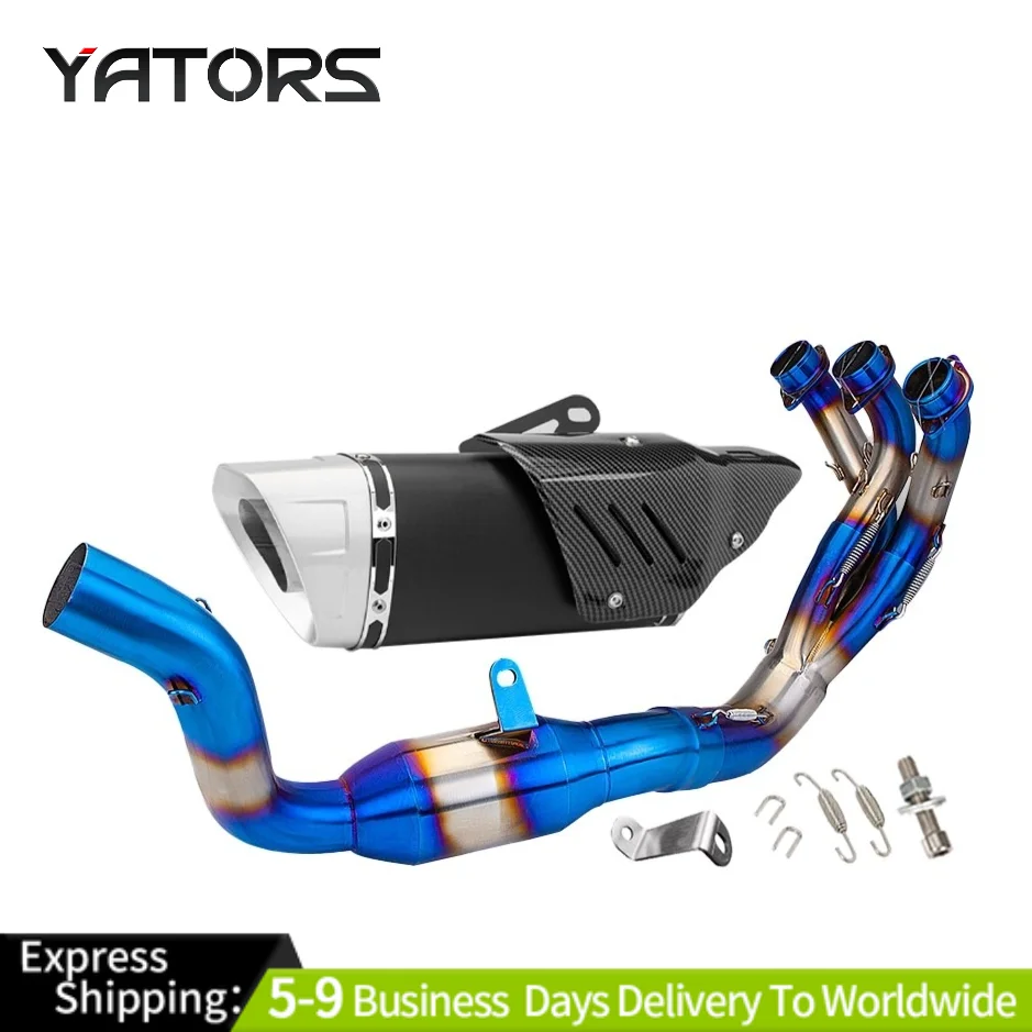 

For Yamaha MT-09 FZ09 2021-2024 Full Exhaust System 51mm Header Link Pipe Slip Exhausts Pipes