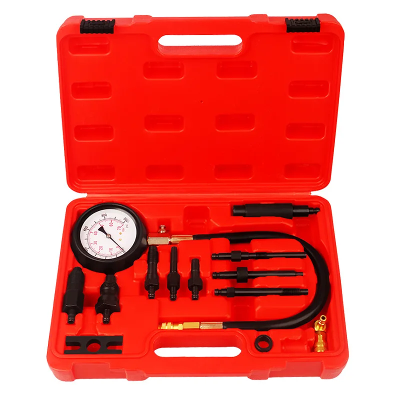 13Piece/set Auto Diagnostics Tools 0~1000psi For Fuel Injection Pump Tester Car Test Set TU-15B Fuel Pressure Gauge Car Test Set