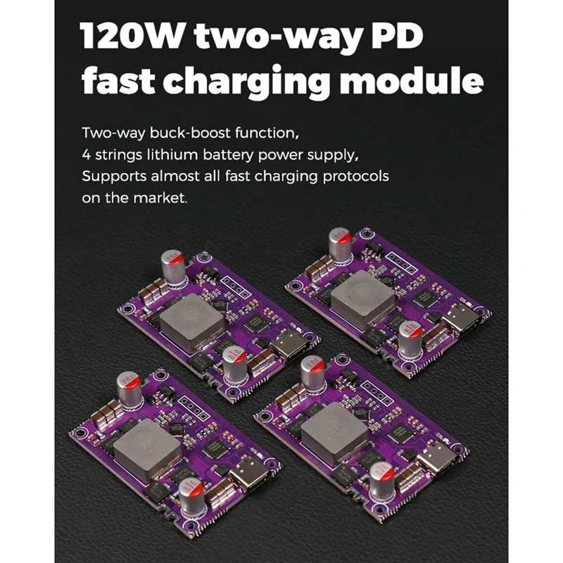 120W Two-Way Pd Fast Charging Module 4S Charging Treasure Module Circuit Board High Power Pd Fast Charging Boost/Buck