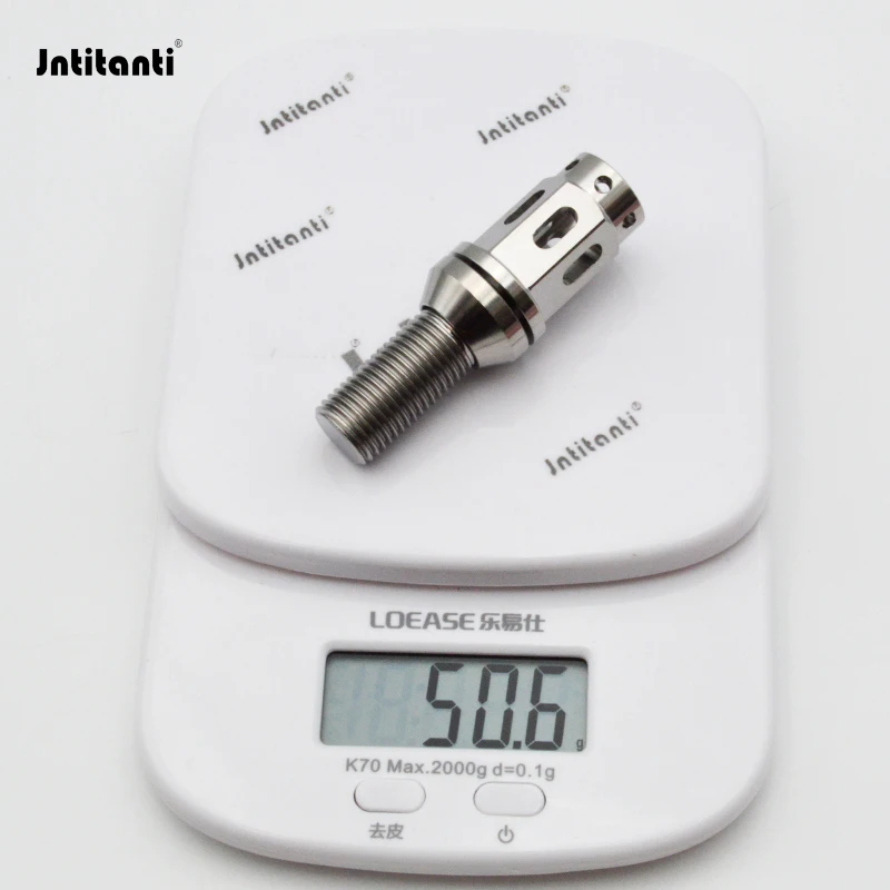 Jntitanti Extended Holes 17mm Hex Head Floating Cone Seat Gr.5 Titanium Wheel Bolt M12x1.25 for French Italian Car Wheel Locking