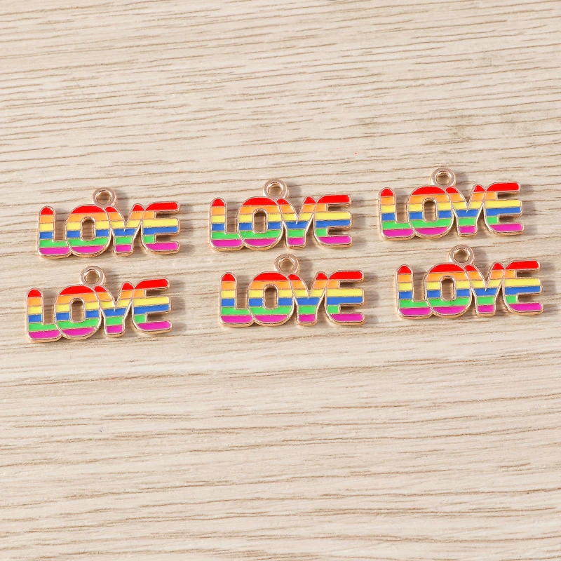 10 stücke Neue Bunte Emaille Liebe Herz Charms Anhänger für Schmuck Machen Frauen Mode Ohrringe Halsketten DIY Handwerk Liefert – Detail 11
