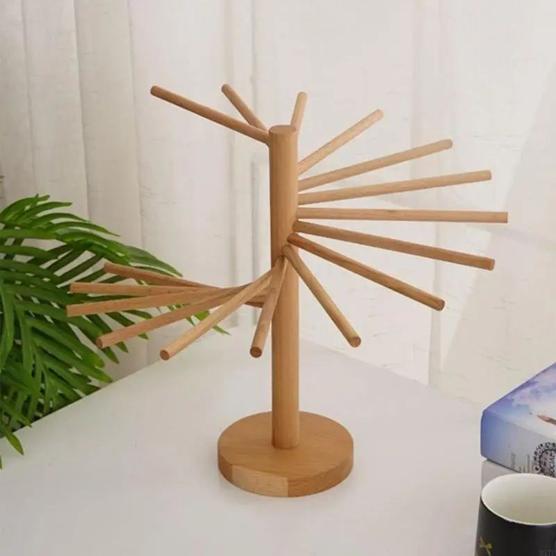 

M17D Practical Pasta Dryer Stand Natural Rack with Stable Base for Home Decor