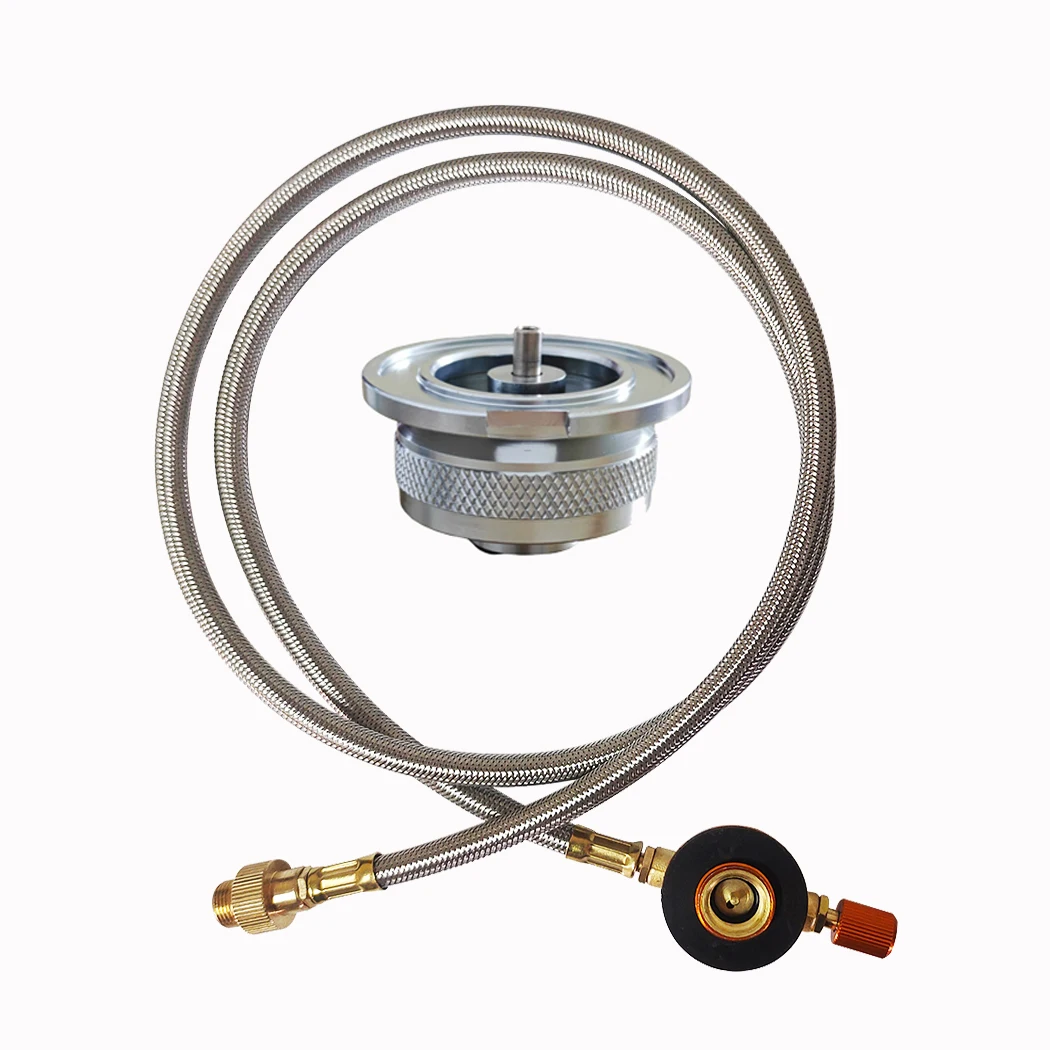 Extensión de tubo de estufa de Camping de 1m y adaptador de repuesto para estufa de recipiente, juego de extensión de cabezal de estufa al aire libre