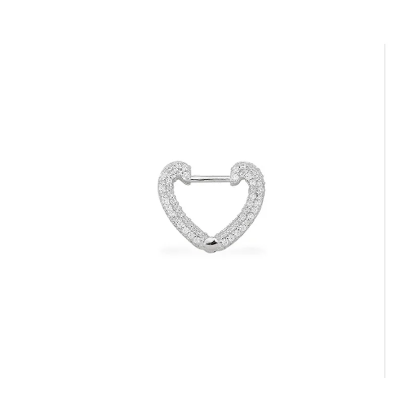 Jewe-pendientes de plata de ley S925 para mujer, aretes de Clip de oreja de amor de un solo color, moda Simple, informal, versátil, regalo de joyería de aniversario