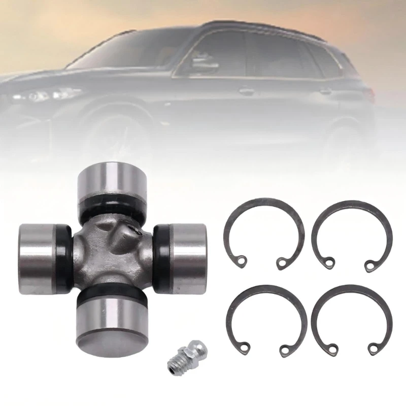 26203401609 Metal Driveshaft U-Joint with 4 Retaining Rings and 1 Grease Fitting for E83 1Er E82 3Er E46 E60 E61 E84 68UF