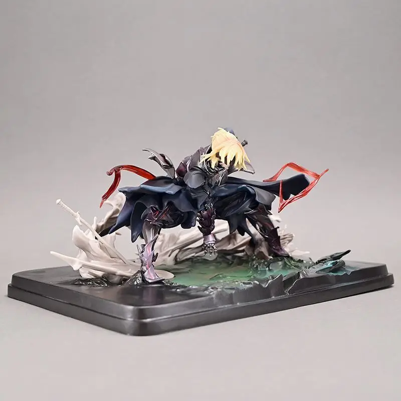 fate-night-black-saber-gk-anime-figure-model-dynamic-battle-pose-collectible-pvc-handmade-desk-decoration-in-stock