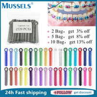 20Sticks=520PCS Dental Orthodontic Elastic Ligature Ties Rubber Bands for Brackets Braces Dentistry Elastomeric Ring Leagues Lab