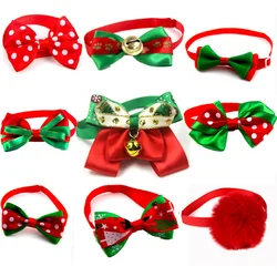 New Year Dog Bowtie Christmas Series Footprint Bell Collar Small Dog Accessories Pet Cat Bowtie Cat Neck Belt Dog Accessories