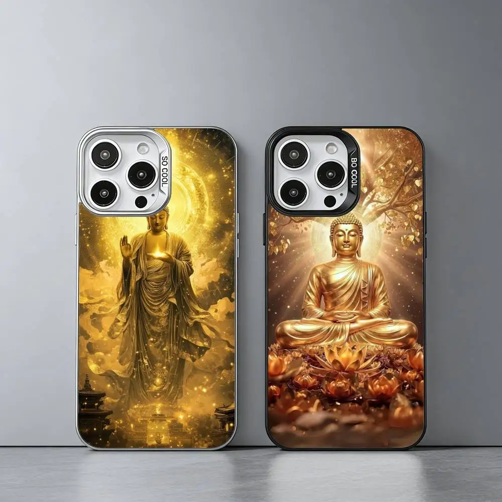 

B-Buddha Phone Case For iPhone 17,16,15,14,13,12,11 Plus,Pro Max,XS,Colored silver phone case