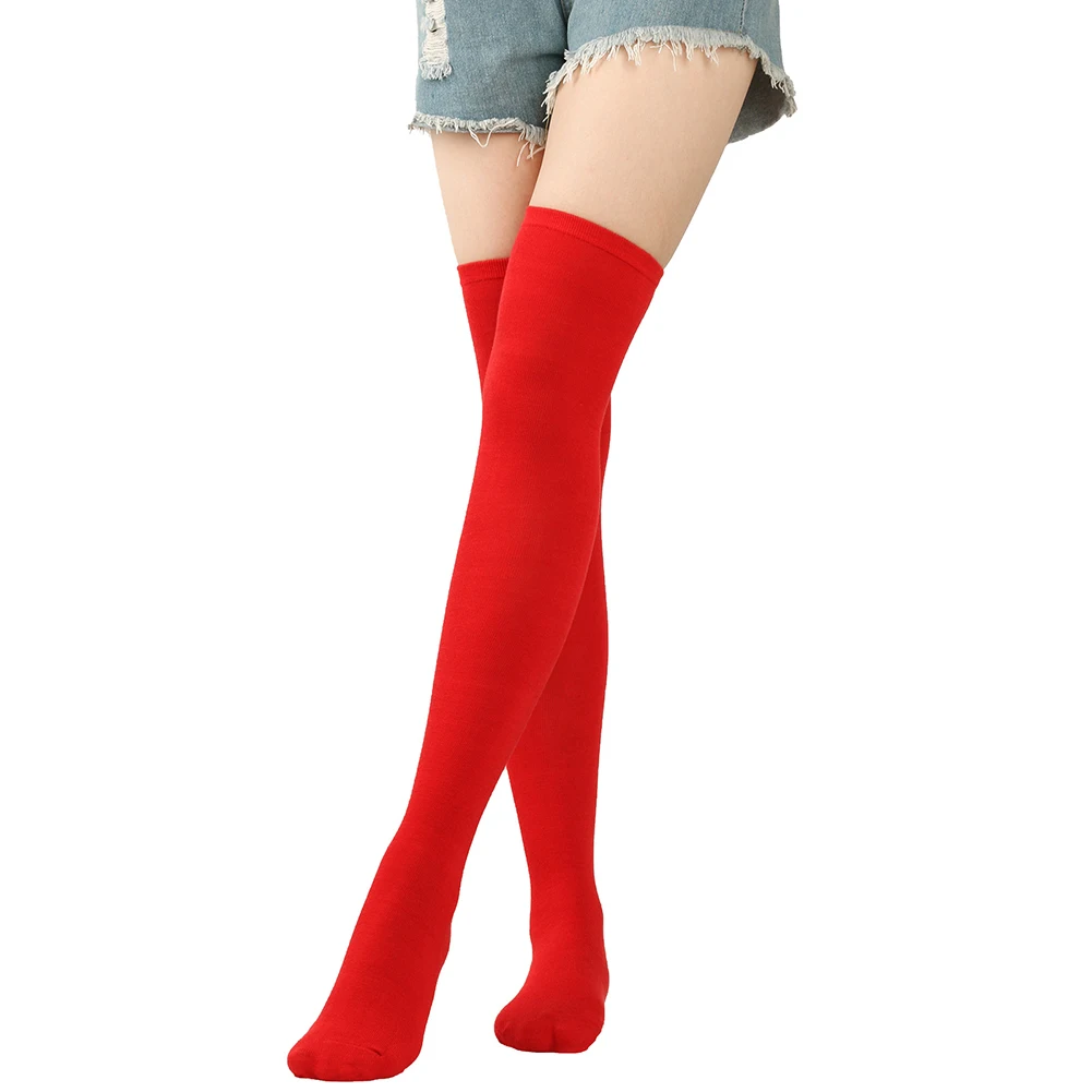 Women Colorful Stockings Candy Color High Stocking Over The Knee Long Socks Ladies Girls Tight Lingerie Cosplay Party Thigh Sock