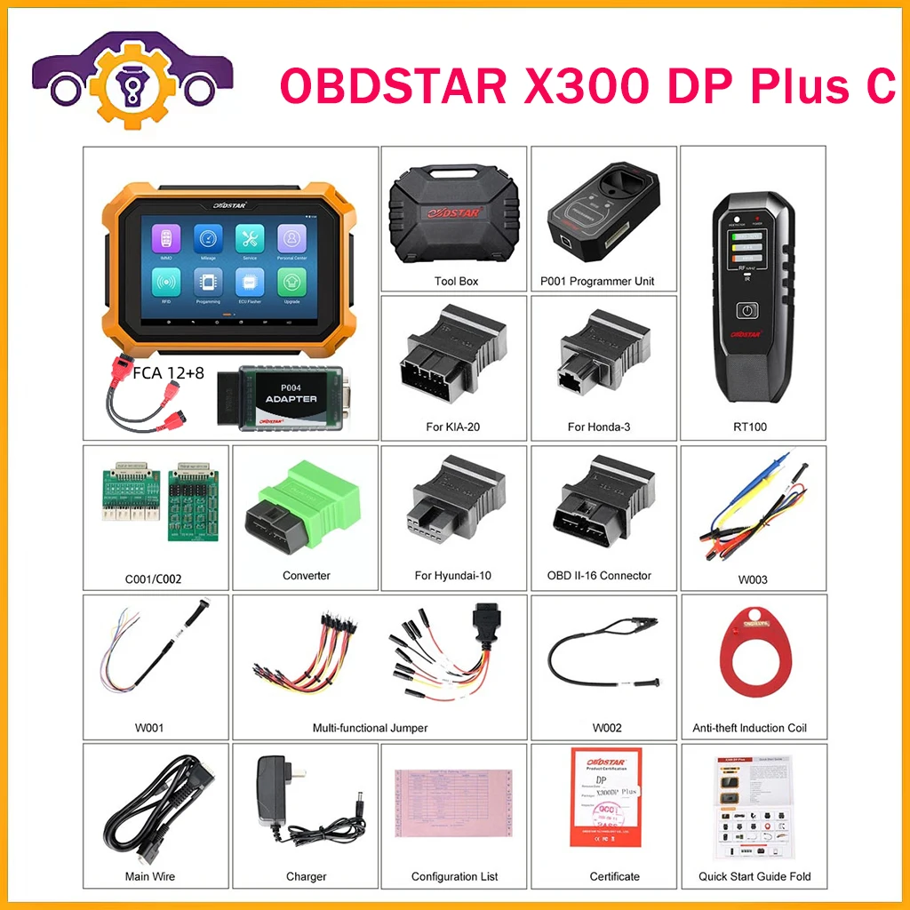 OBDSTAR X300 DP Key Master X300DP Plus C Full Version Auto Programming and Cluster Calibrate and Airbag Reset With P004 Included